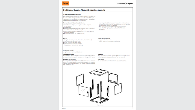 Legrand Evoline faliszekrények műszaki leírás, adatlap - EVO 7U_9U_12U_16U_20U-Legrand Evoline wallmount - technical specification.pdf